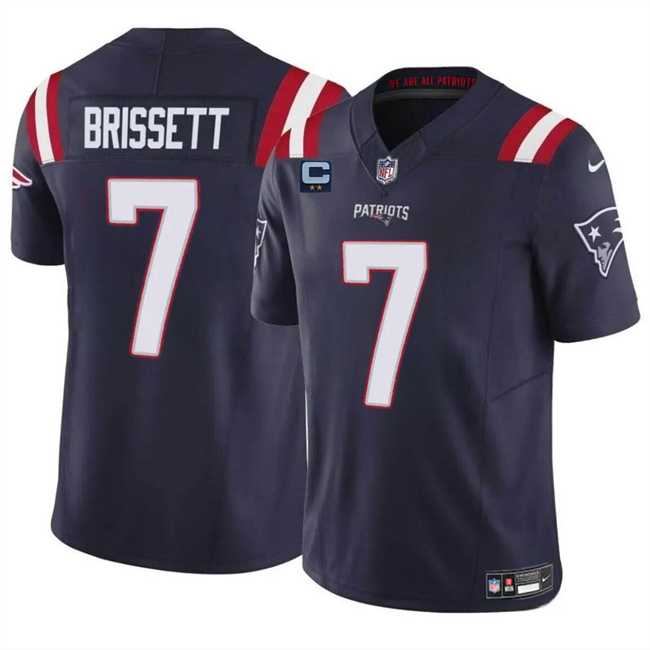 Men & Women & Youth New England Patriots #7 Jacoby Brissett Navy F.U.S.E. With 2-Star C Patch Vapor Limited Stitched Jersey->new england patriots->NFL Jersey